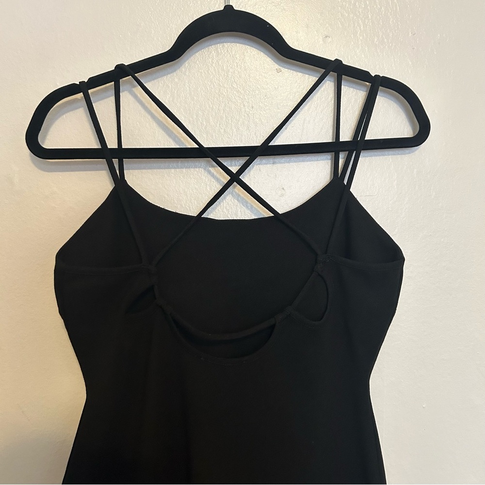 Fashion Nova Black Midi Bodycon Dress with Spaghetti Straps Size L - Picture 3 of 4